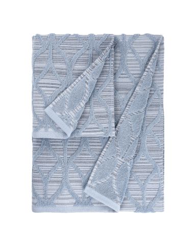 Alev Jacquard Bath/Hand Towels Set Blue - Linum Home Textiles