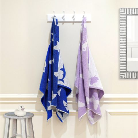 Turkish Aegean Cotton Hooded Easy Bath and Beach Wrap For Kids