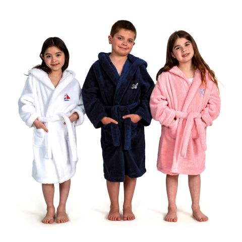 Linum Kids Polyester SUPER PLUSH Hooded Bathrobe