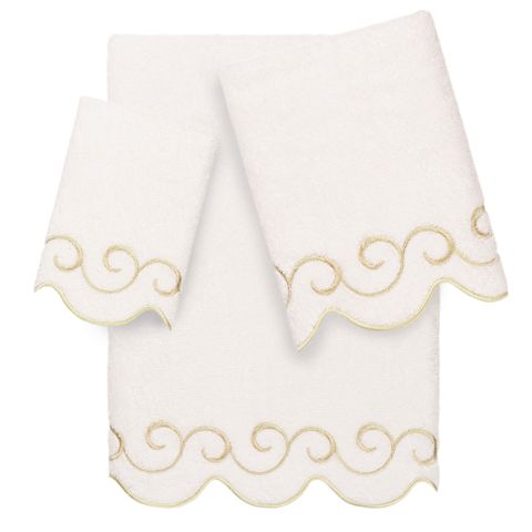 Scroll Turkish Cotton Scallop Towel