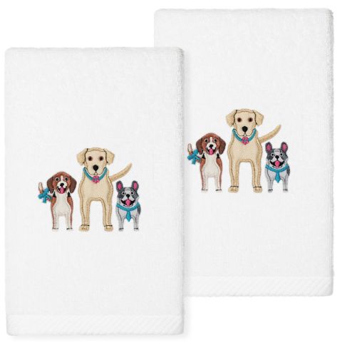 Dogs Embroidered Towel