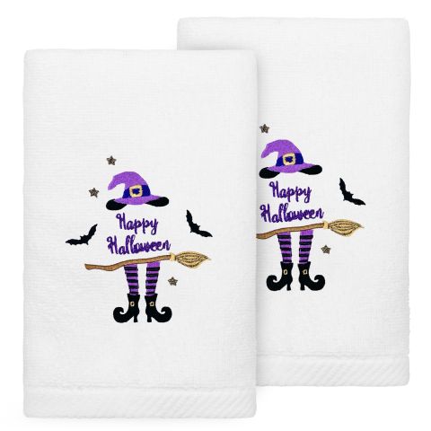 Hat Broom Feet  Embroidered Towel