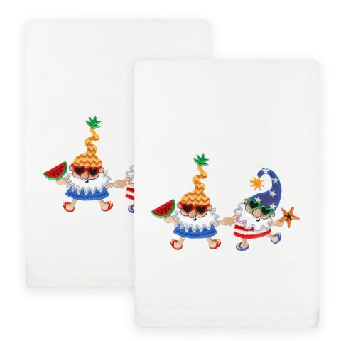 Summer Gnomes Embroidered Towel
