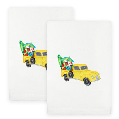 Summer Truck Embroidered Towel