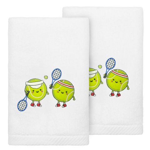 Tennis Player - Embroidered Luxury 100% Turkish Cotton Hand Towels (Set of 2)