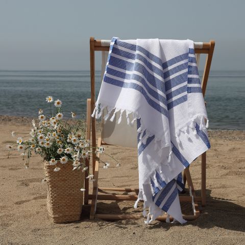 Turkish Towels Herringbone Turkish Towel - Navy