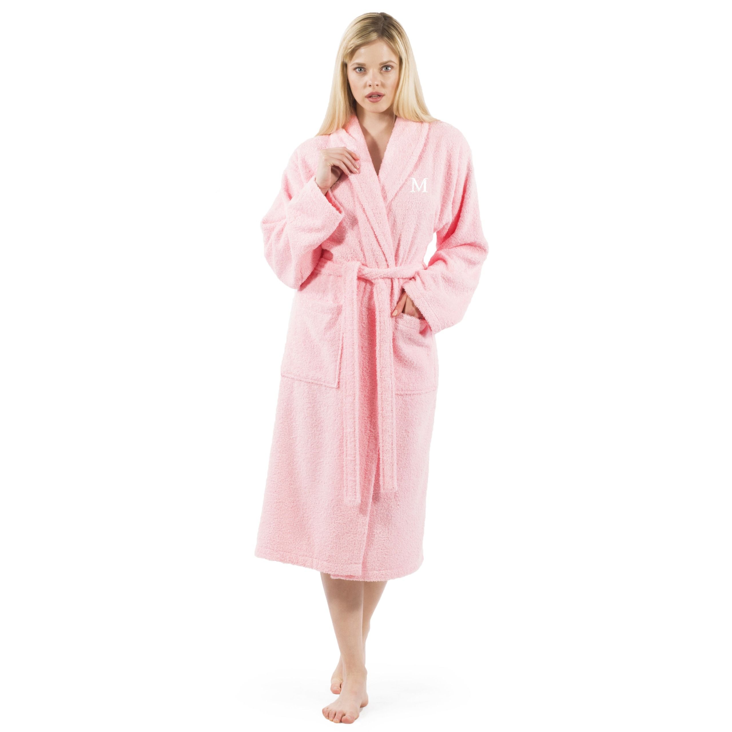 L/XL Terry Cloth Solid Bathrobe White - Linum Home Textiles